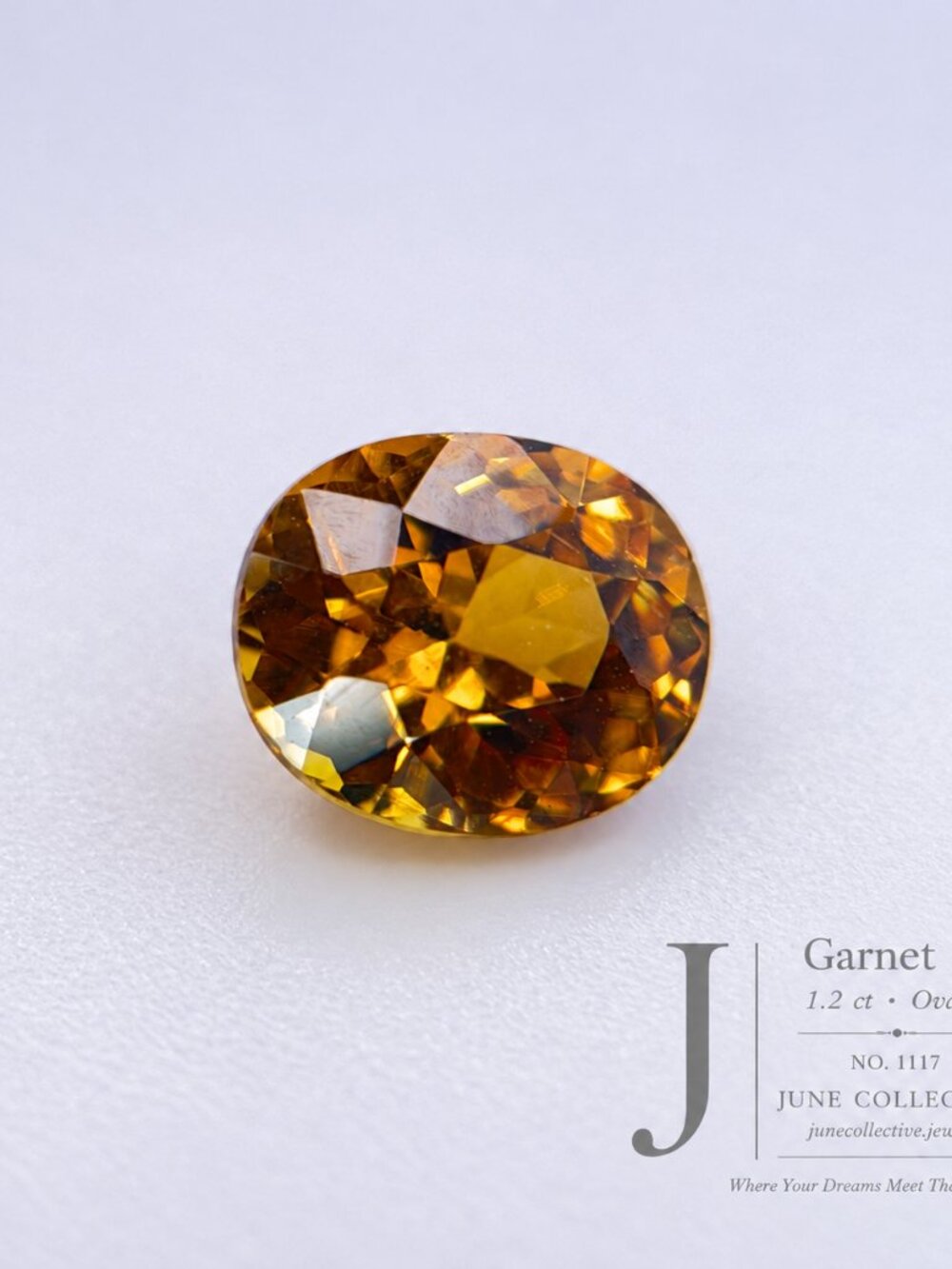 Garnet 1.20 Ct Oval Loose Gemstone Natural Golden Orange